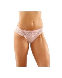 Bottoms Up Ivy Eyelash Lace Panty w/Criss Cross Back & Bow Trims Light Pink