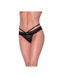 Ooh La Lace Peek-A-Boo Cheeky Panty Black